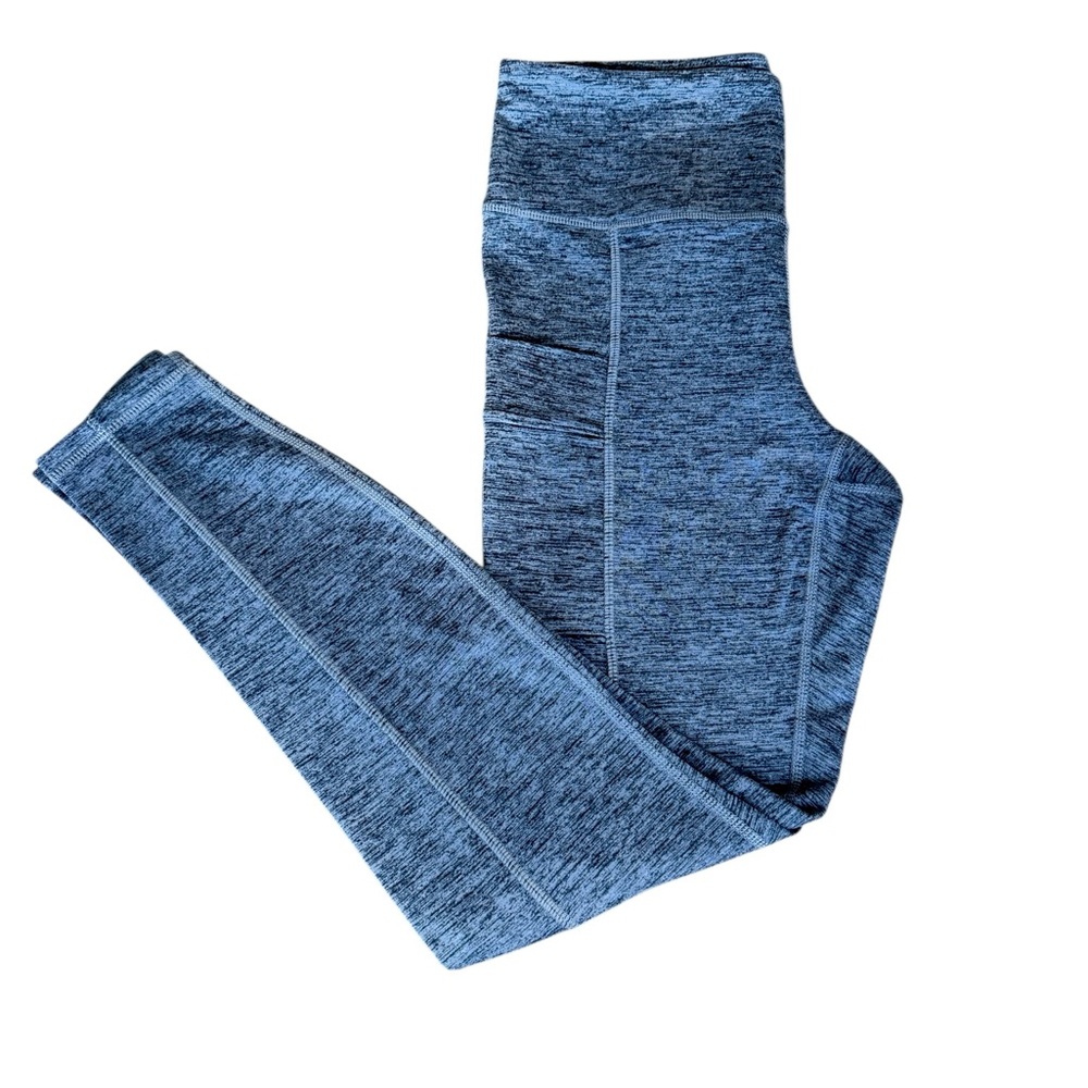 Eddie Bauer High Rise Athletic Leggings Gray Space Dye Pocket Stretch